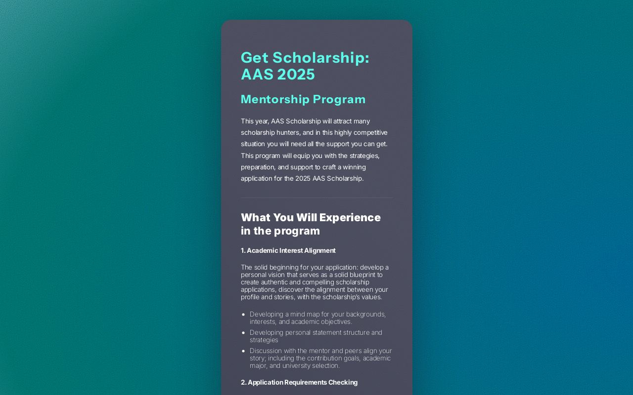 Get Scholarship AAS 2025 Card